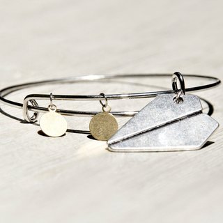 / Simplicity / Playful Silver Bracelet Bracelet Bracelet-Paper Airplane Flying to the Sky