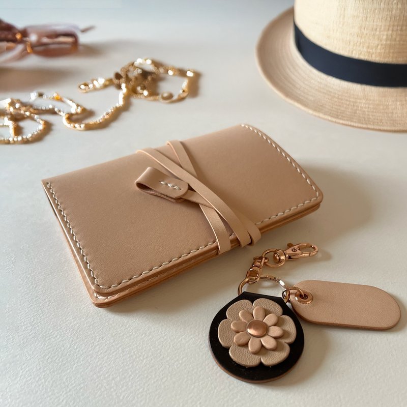 艾曼紐 皮革護照夾 -橡木白 / 岩灰色 - 護照夾/護照套 - 真皮 白色