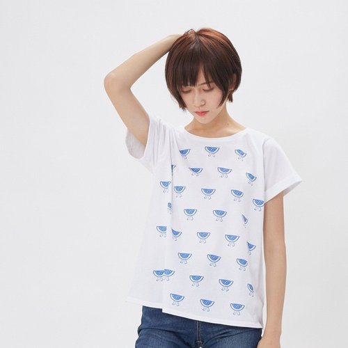 Watermelon Folded Sleeves Cotton T-Shirt