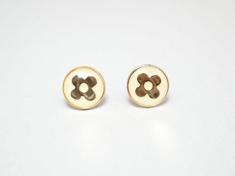 Circle dot monogram 不鏽鋼耳針 耳環 耳飾 035