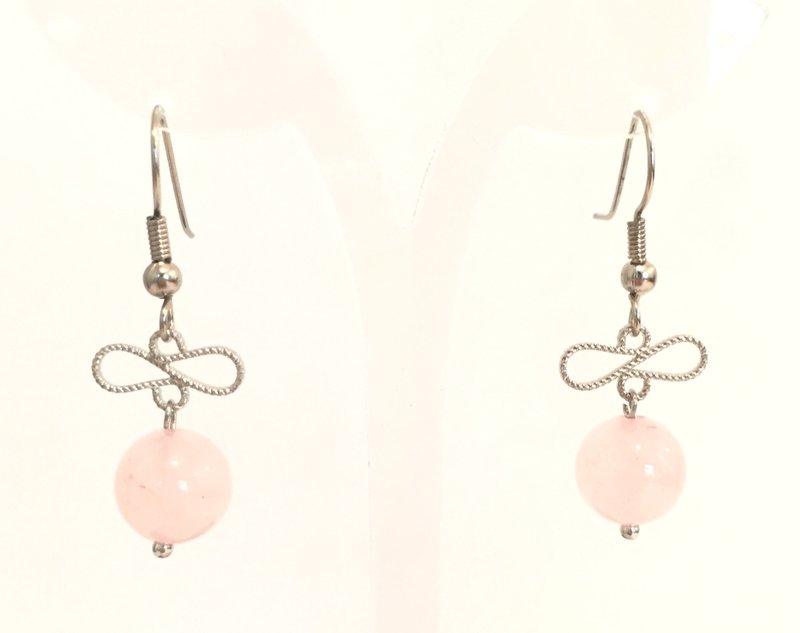 * Fashion generous gift of choice * E0315 - Original / home-made / natural stones Rose Quartz Earrings