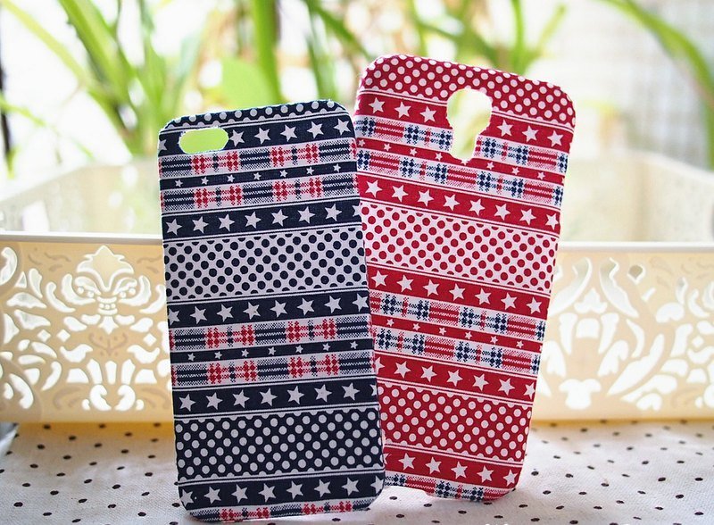 Cloth US wind blue / red stars and stripes couple paragraph mobile shell protective shell Apple Iphone5 s Samsung Galaxy S4