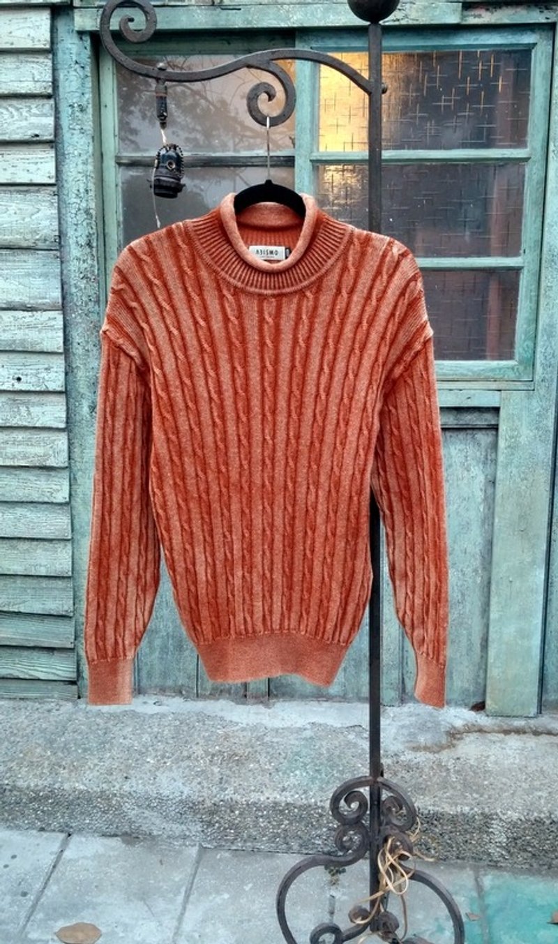 特殊刷白粗針織紋薄毛衣 - 男毛衣/針織衫 - 其他材質