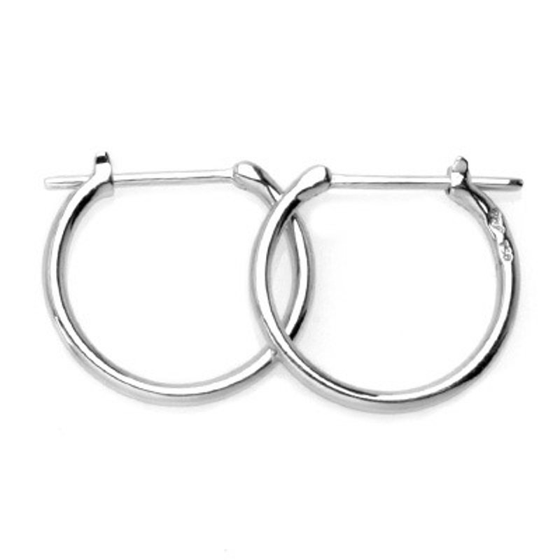 Hong Kong Design 18K / 750 white gold net gold small hoop earrings