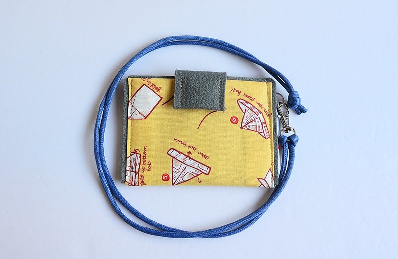 證件。名片套連掛頸帶。摺紙 - 吊飾/掛飾 - 其他材質 黃色