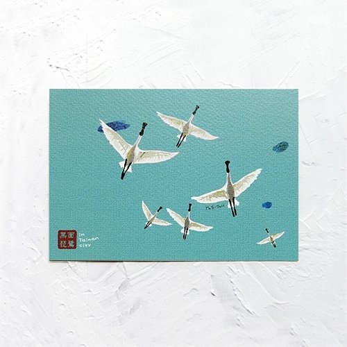 画话台南明信片-黑面琵鹭