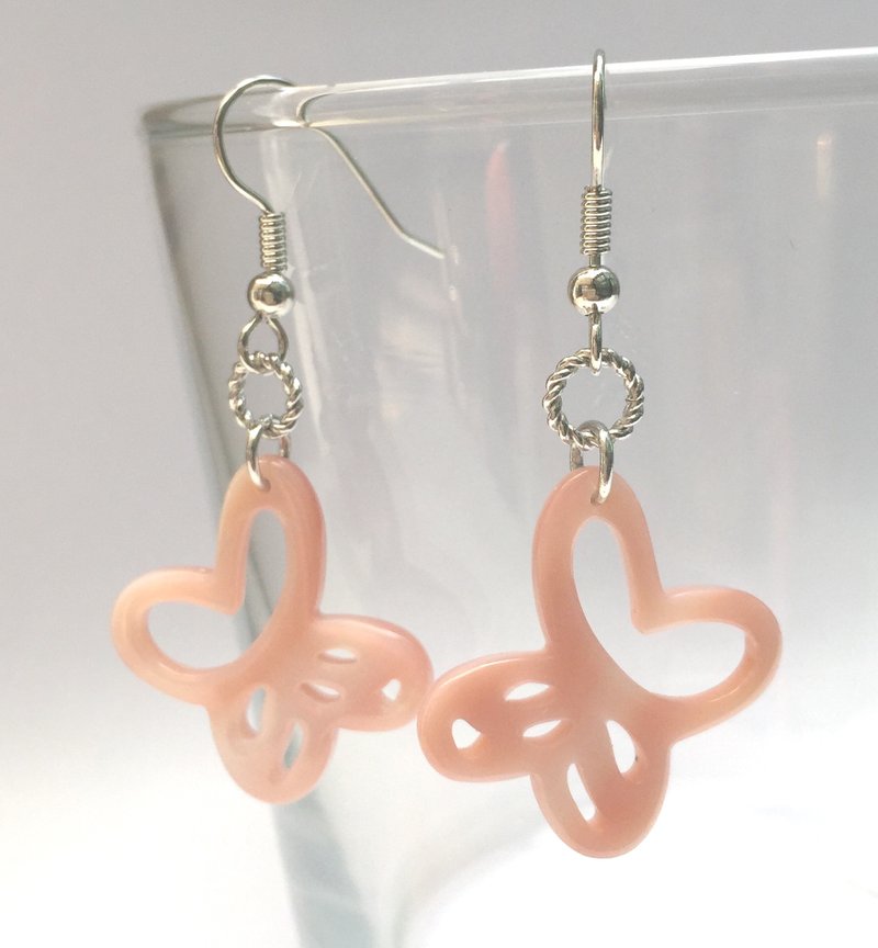 E0298-Own Design & Manufacture-Natural Gems-Pink Mother Of Pearl Earrings