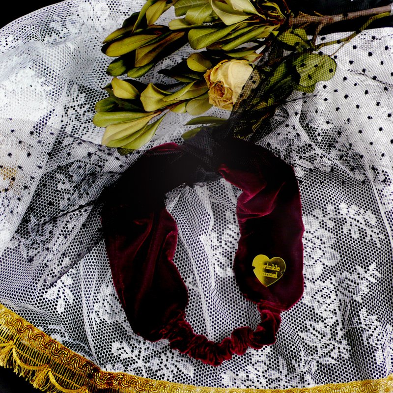 Funeral rain bow nodded yarn flocking flannel headband (burgundy)