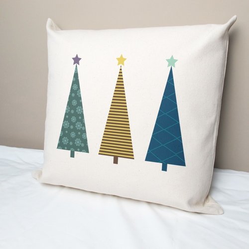 Christmas tree cotton canvas pillow