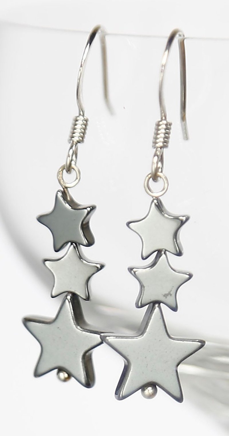 E0270-Own Design and Manufacture-Natural Gems-Iron Ore Earrings