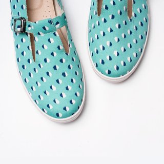 Comfortable Casual Flat Shoes Mary Janes Shoes Blue Sky Flower