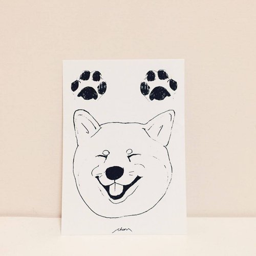 笑颜柴犬 手绘明信片 - 柴犬的日常系列