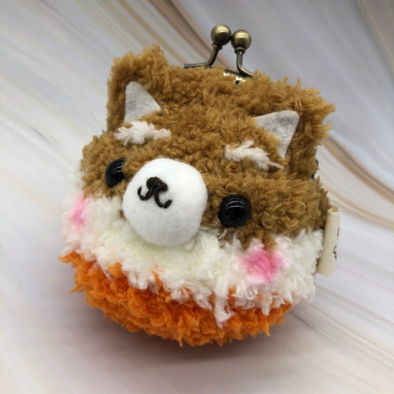 Knitting animal purse mouth gold package - Shiba
