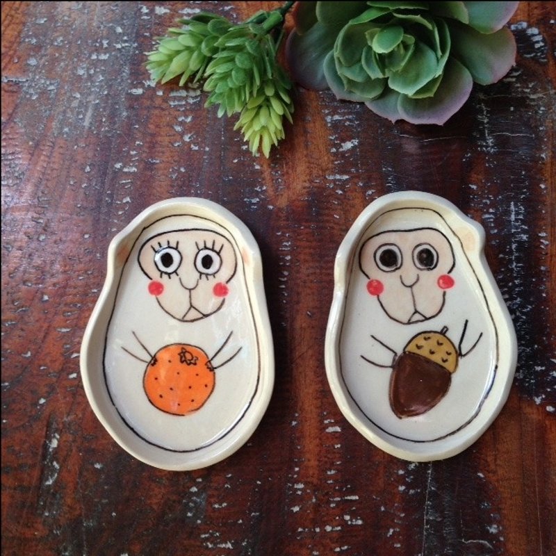 おさる皿(ミニ)2枚セット - 碟子/醬料碟/醬油碟 - 其他材質 多色