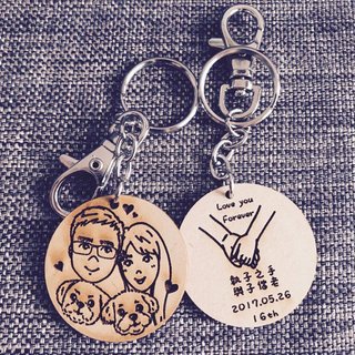 Pet-Customization-Wedding-Birthday-Good Friends-Christmas-Exchange Gifts-Wooden Single Keyring
