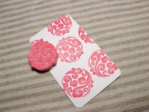 apu手工橡皮章 中华古风云纹圆形印章