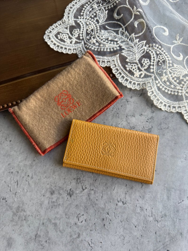 中古未使用品Loewe真皮鑰匙包卡包鎖匙包卡片夾兩用送禮西班牙製 - 鑰匙圈/鑰匙包 - 真皮 咖啡色