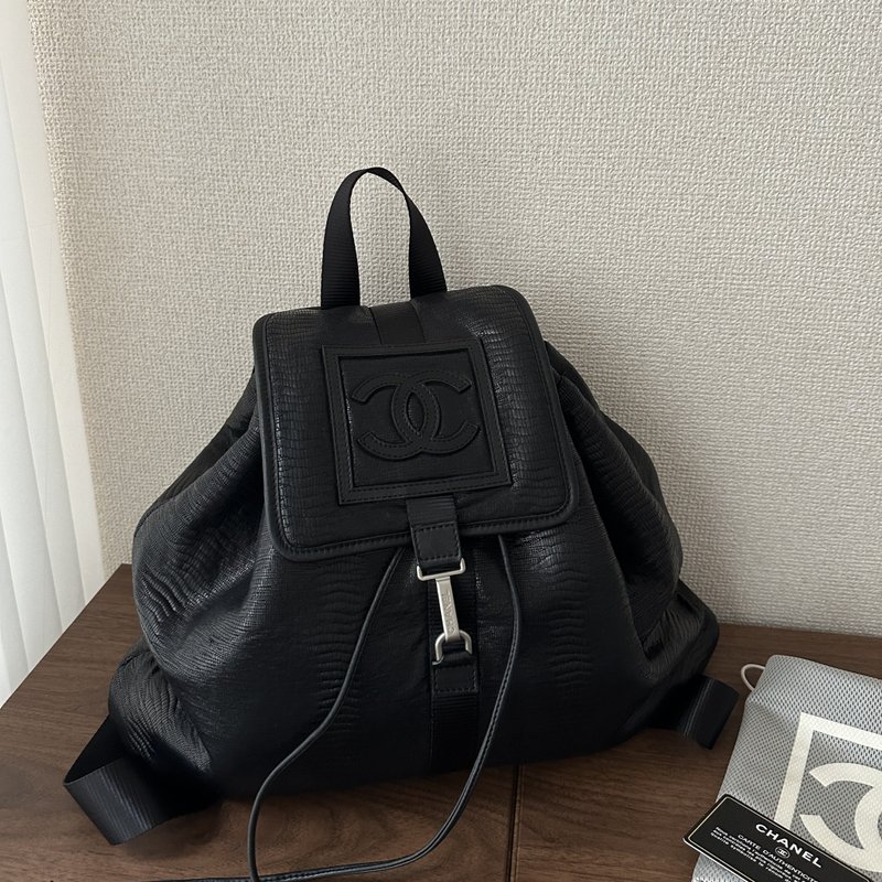 CHANEL 香奈兒 運動風 斜背包 - 後背包/背包/書包 - 尼龍 黑色