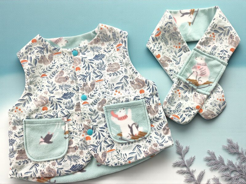 森林滑雪日 - 男/女童外套 - 棉.麻