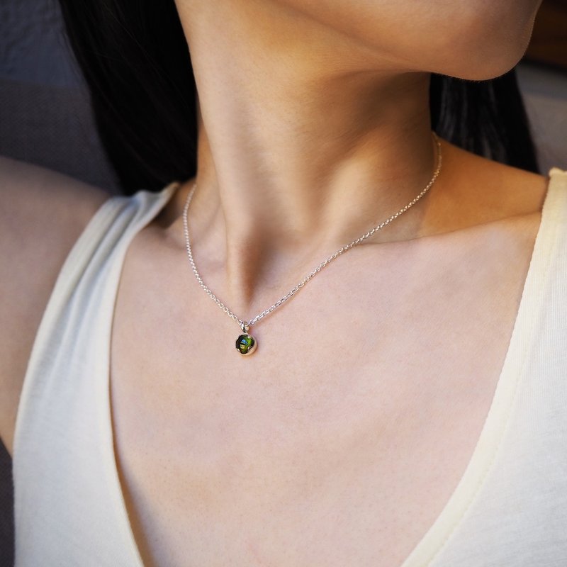 spot Tourmaline necklace_點睛碧璽項鍊 925銀 限量 訂製 珠寶 - 項鍊 - 銀 粉紅色