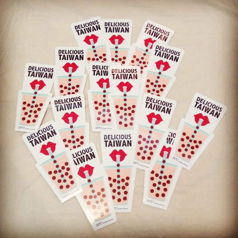 Taiwan pearl milk tea waterproof large stickers Wenchuang stickers motorcycle flat luggage