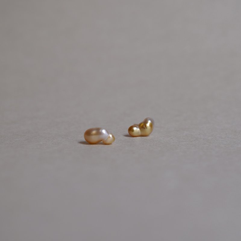 1点もの  南洋パール1粒ピアス - 耳環/耳夾/耳骨夾 - 珍珠 白色