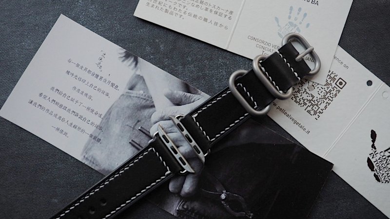 純手工牛皮Applewatch蘋果錶帶ultra錶帶 訂製刻字禮物 客製化 - 錶帶 - 真皮 多色