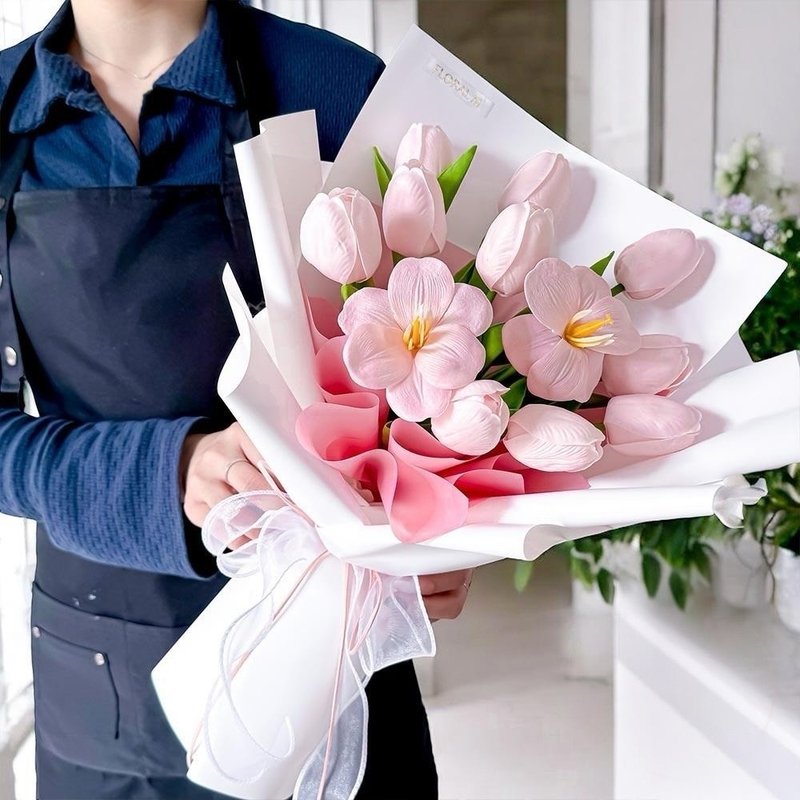 荷蘭鬱金香許願花園香水花束 - 乾燥花/永生花 - 植物.花 黃色