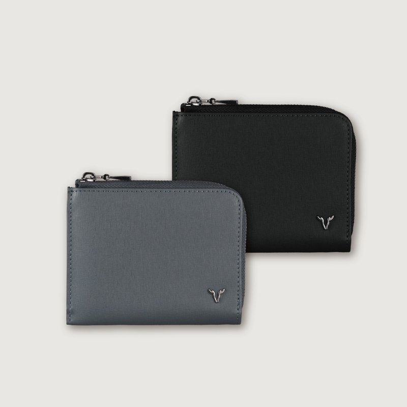 【免費升級送禮包裝】亞岱爾 3卡L型拉鍊短夾-兩色任選 - 錢包/皮夾/長短夾 - 真皮 多色