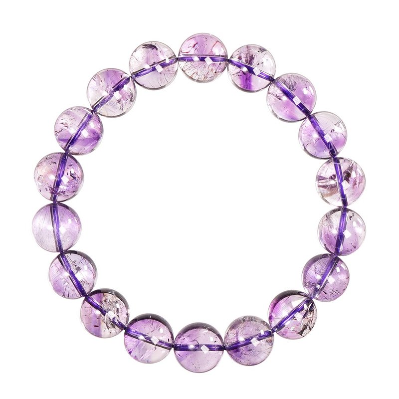 【正佳珠寶】紫超七 頂級冰淨體紫超七 10.8-11.3mm 紫超七水晶 - 手鍊/手環 - 半寶石 多色