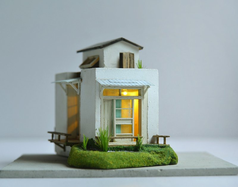 水泥老屋創作--白牆老屋 - 擺飾/家飾品 - 水泥 咖啡色