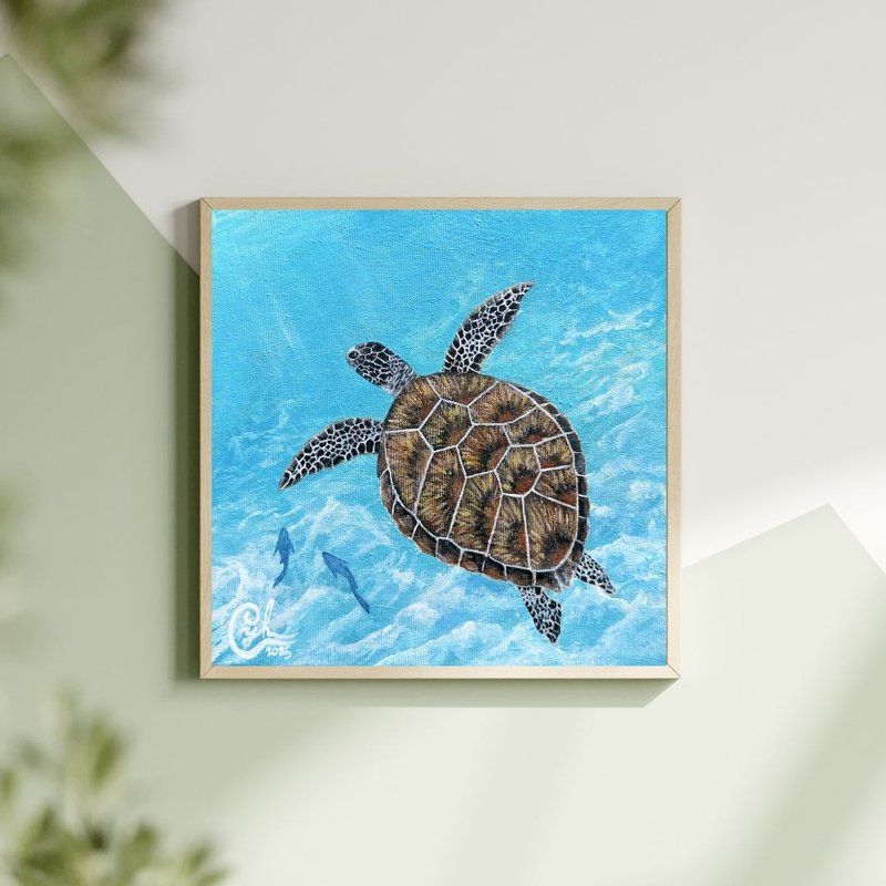 和我一起 迷你海龜2 With Me Mini Sea Turtle 2 - 似顏繪/客製畫 - 棉.麻 多色