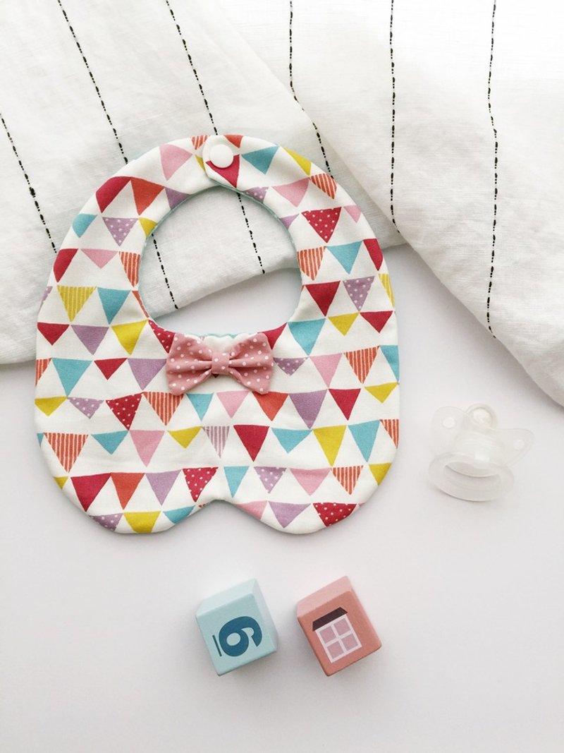 Hairmo color banner small round neck handmade bib / saliva towel
