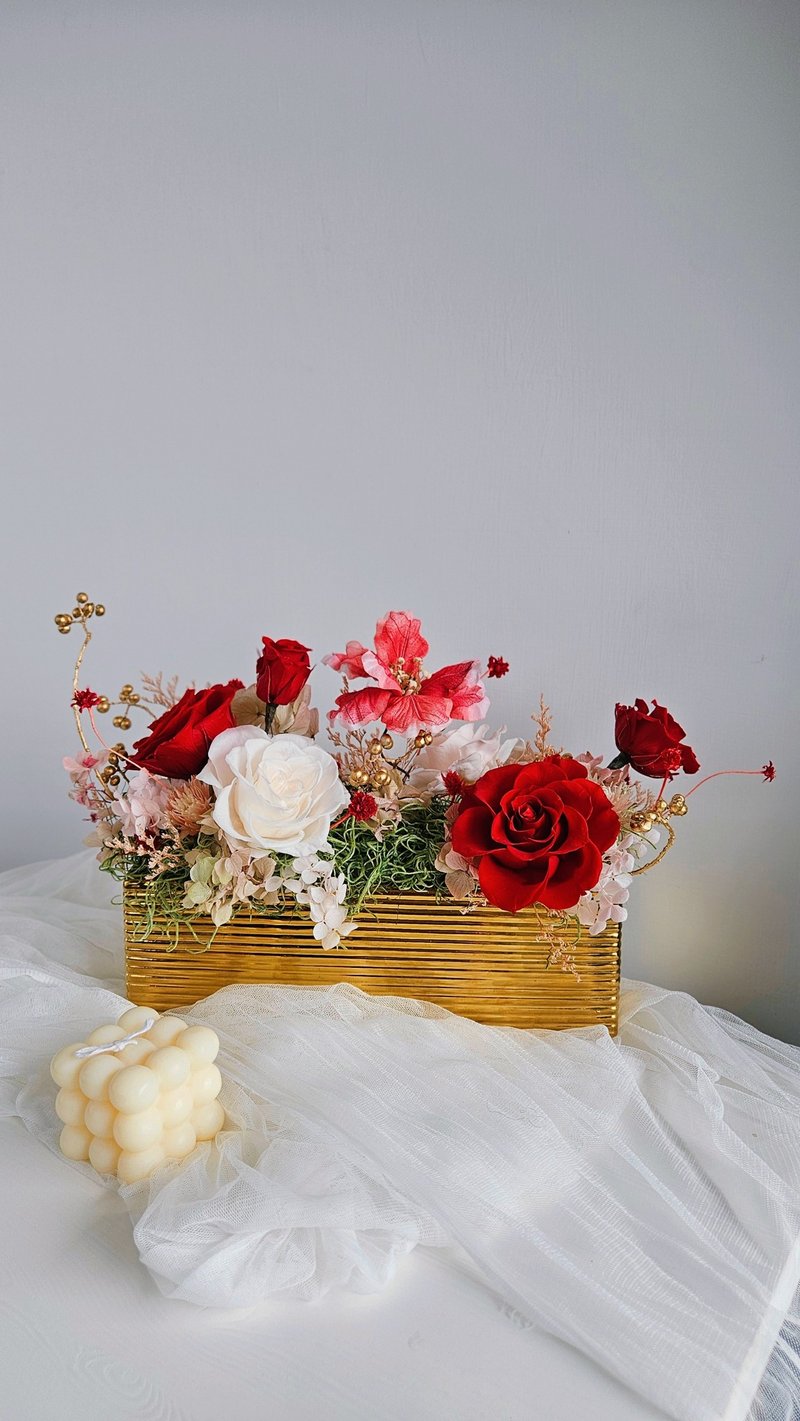 【日本永生花】盆花 可客製化 開幕送禮 生日禮物 喬遷賀禮 - 乾燥花/永生花 - 植物.花