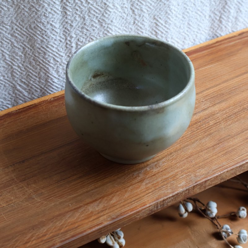 碧玉 柴燒陶大茶杯 - 茶壺/茶杯/茶具 - 陶 綠色