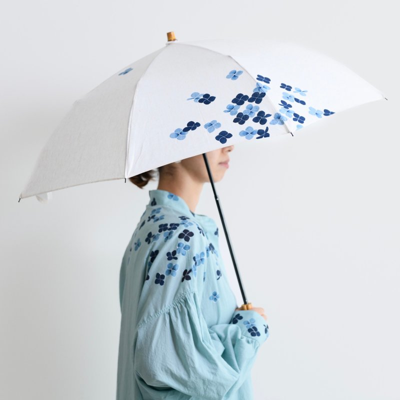 軽い手描き日傘・紫陽花 - 其他 - 棉.麻 白色