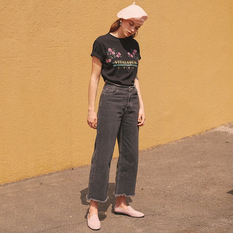 VITALSIGN Gray Vintage Wide Leg Jeans