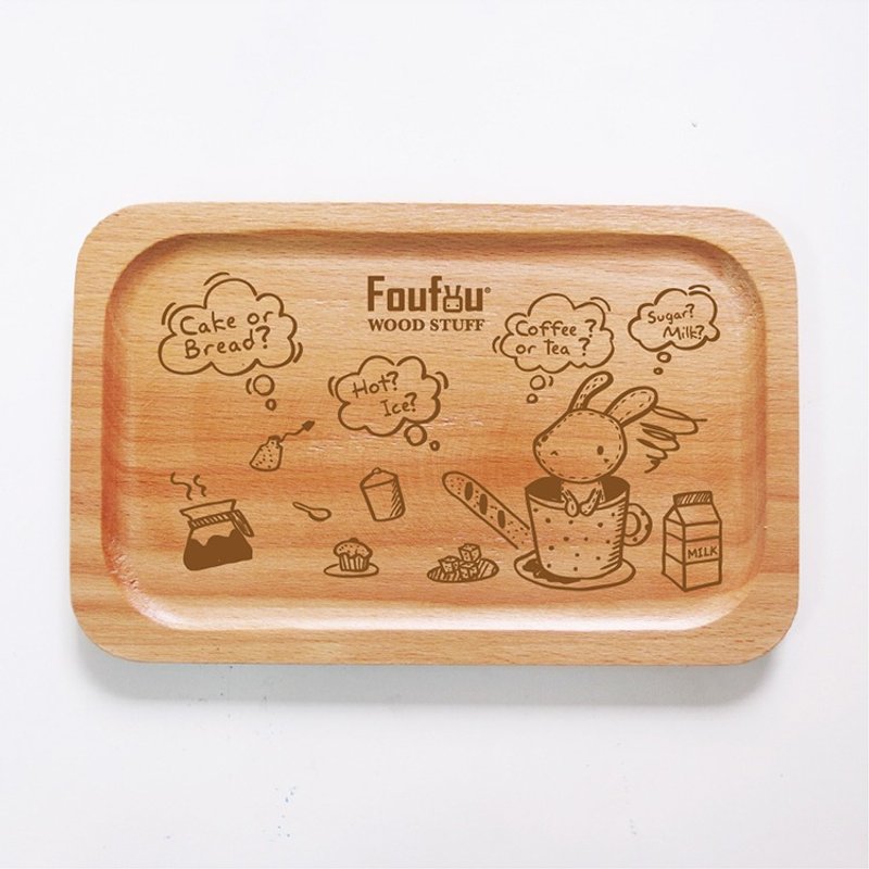 Foufou wooden square dish - dessert plate. Make a decision