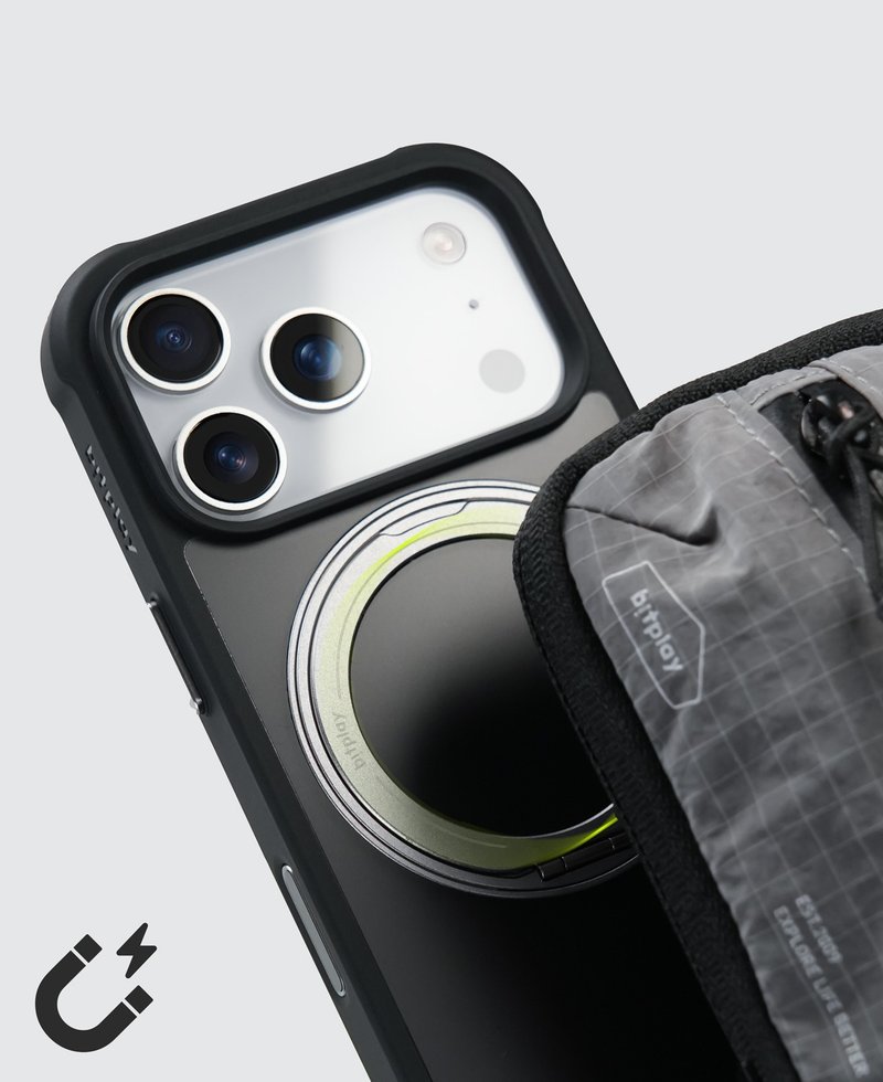 【bitplay】防摔磁吸立架殼 for iPhone 17 系列 暗夜黑 - 手機殼/手機套 - 其他材質