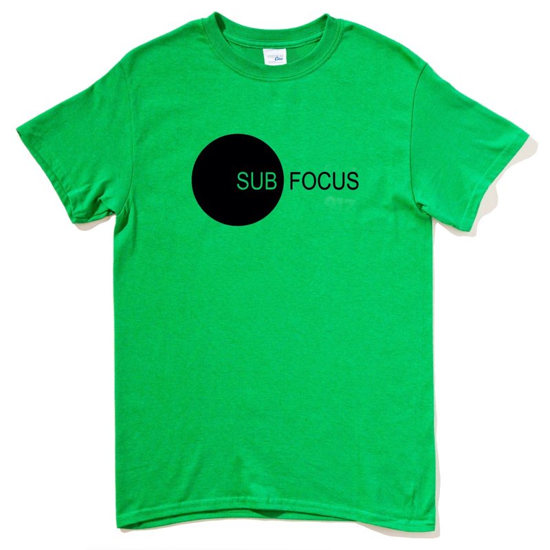 SUB FOCUS 男女短袖T恤 綠色 幾何 文青 設計 文字 禮物