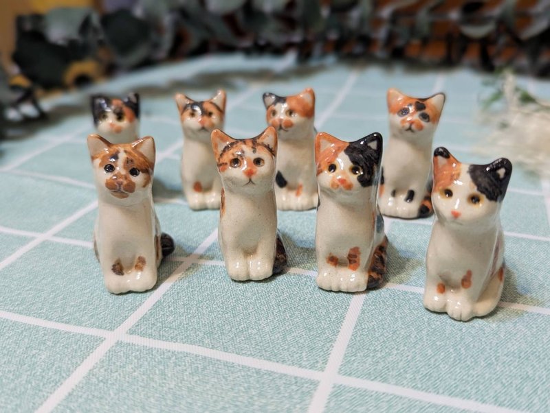 三花小椛貓 - 手工陶藝公仔 | 送禮最佳選擇 - 擺飾/家飾品 - 陶 多色