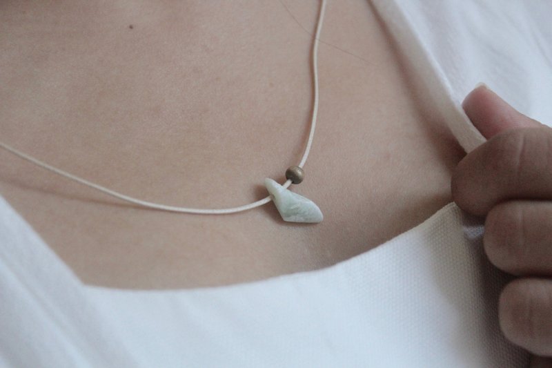 Hill 03-Natural Stone Handcrafted Stone Letter Soapstone Necklace