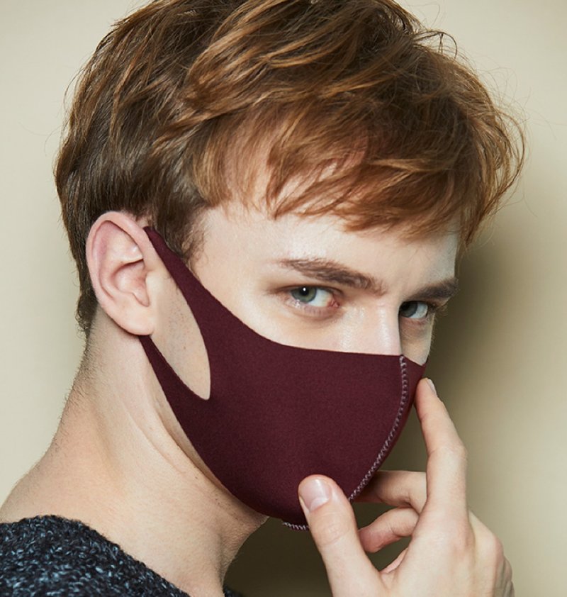 LeMASKA 韓國口罩 時尚口罩 _ 酒紅色 (可重複使用) - 口罩/口罩收納套 - 其他人造纖維 紅色