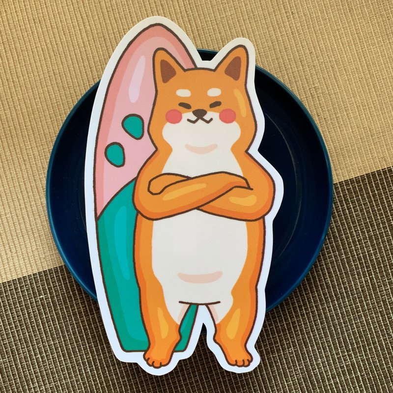 Shiba Inu surf large waterproof sticker SL0009