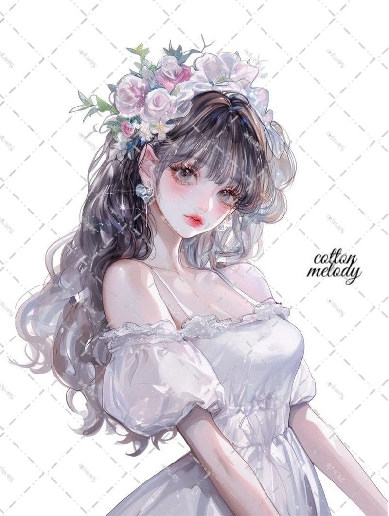 original sticker no.7146 人物ステッカー オリジナルステッカー 人物ステッカー 女の子ステッカー オリジナル人物ステッカー - 貼紙 - 紙