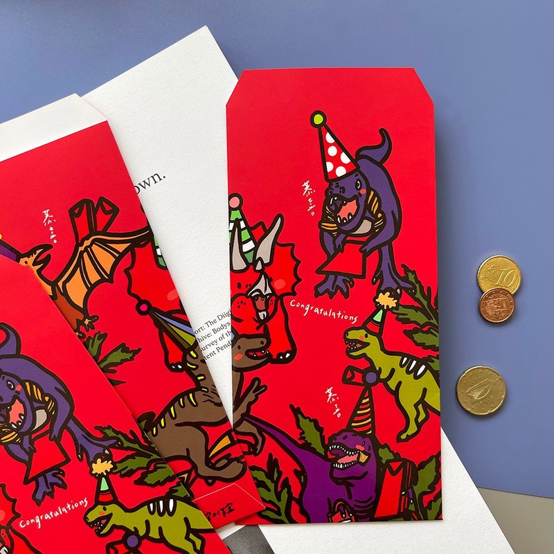 【快速出貨】祥龍獻red恐龍紅包袋利是封3入 - 紅包袋/春聯 - 紙 紅色