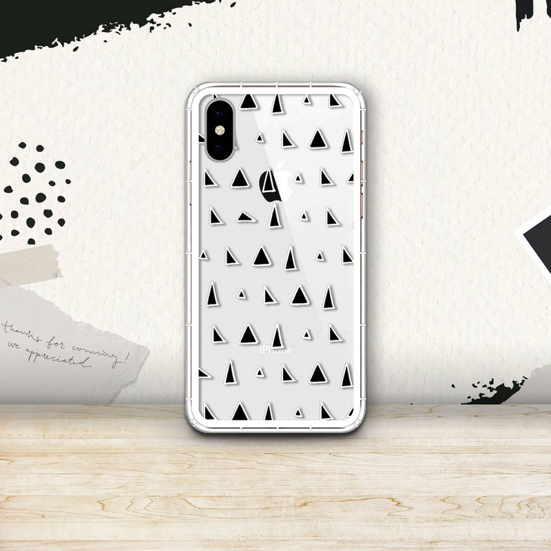 各種三角形 黑白系列 支援各品牌手機殼CSAI11 - 手機殼/手機套 - 矽膠 多色
