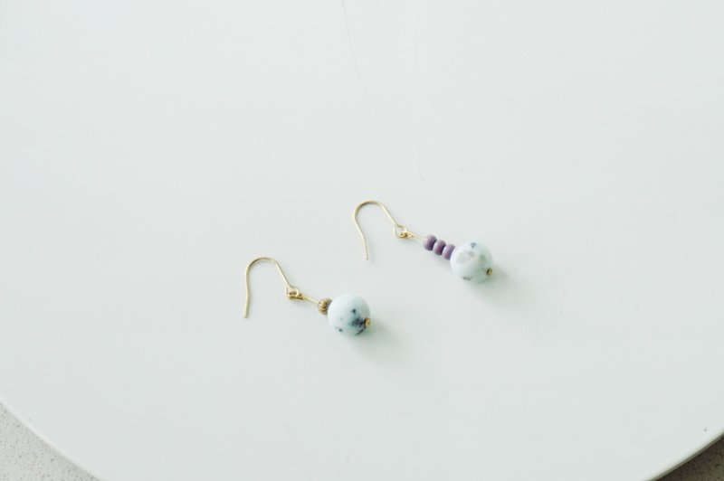 17 Autunm-Colorful Stone Earring- Blue and Green