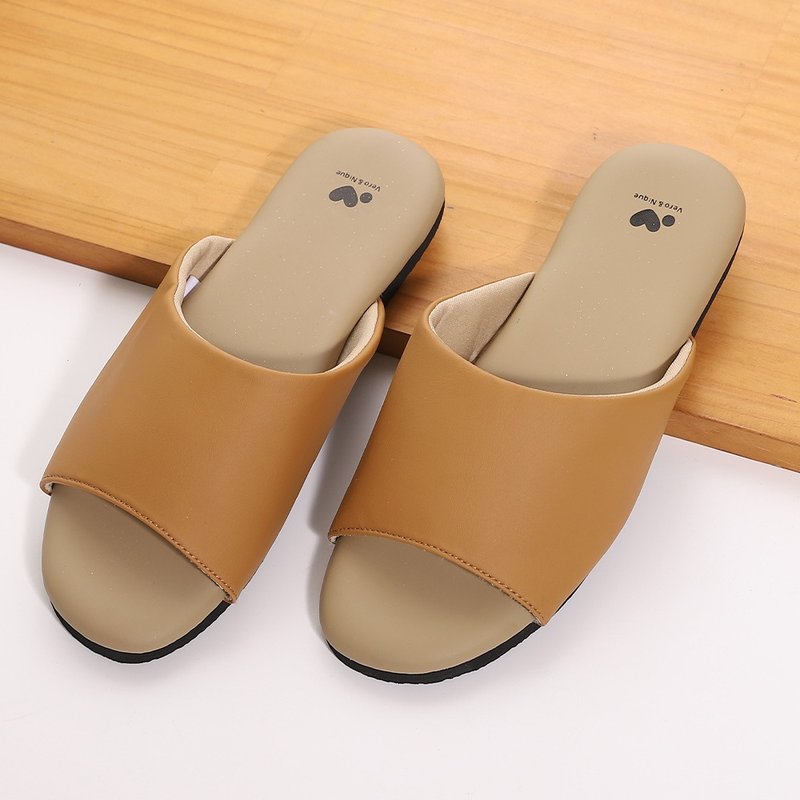 【維諾妮卡】舒眠感低彈拖鞋-咖 - 室內拖鞋 - 塑膠 咖啡色