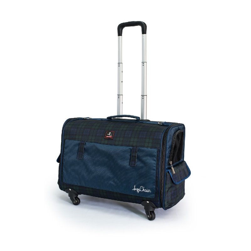 Anqi circle 8kg pet four wheel trolley case Scottish pattern